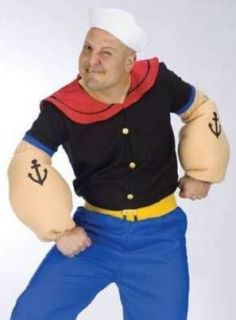 Funny Mens Popeye Sailor Man Outfit Halloween Costume