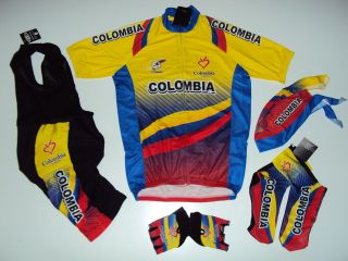 New size XL COLOMBIA Team Cycling Flag Bike Set Jersey Bib Shorts 