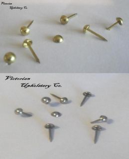 Upholstery Decorative Tacks Nails #00 Colors Brass & Nickel pack 100 