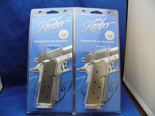TWO OEM Factory Kimber 1911 Magazine 45 ACP Stainless Steel Full Size 