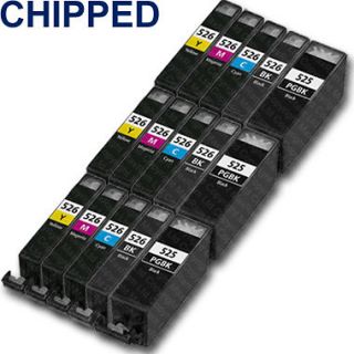 15 Compatible CLI526/PGI525 Ink Cartridges for Canon Printers Black 