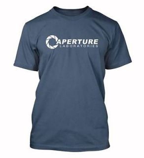 Aperture Laboratories wht logo T shirt Portal xbox game geek shirts S 