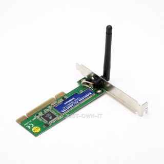   In Box 54Mbps Wi Fi 802.11G Wireless WLAN Network PCI Card for Desktop