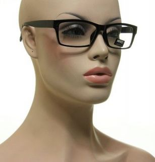 New Cool Fashion Nerd Glasses Rectangle Black Frame Clear Lens 