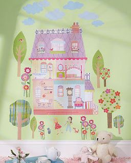 Pink Castle Play House Peel & Stick 2 Walls Decor Dolls Doll Cutouts 