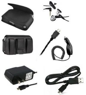 PC ACCESSORY BUNDLE HEADSET LEATHER HOLSTER FOR STRAIGHT TALK HUAWEI 