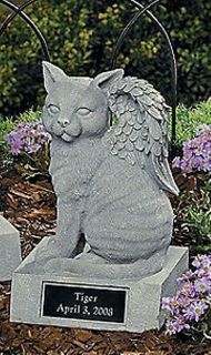 CAT ANGEL STATUE PERSONALIZED MEMORIAL GARDEN FIGURINE NEW