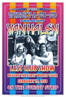   Lee Roth & Van Halen at the Whisky A Go Go Concert Poster Circa 1978