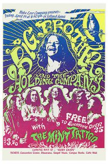   Joplin & Big Brother at Selland in Fresno Concert Poster Circa 1968