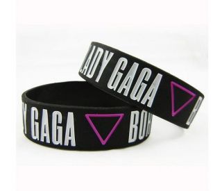 2pcs Lady Gaga Silicone Wristband Bracelet Music Concert Born This Way 