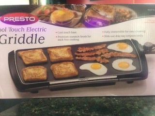 PRESTO COOL TOUCH ELECTRIC NON STICK GRIDDLE, GRILL ITEM # 07037