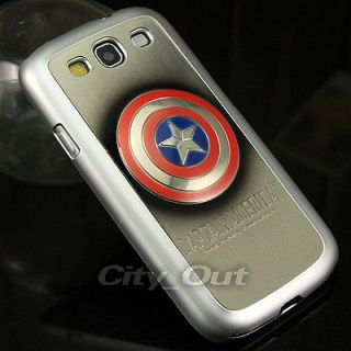 3D Avengers Captain America Shield Plating Hard Case For Samsung 