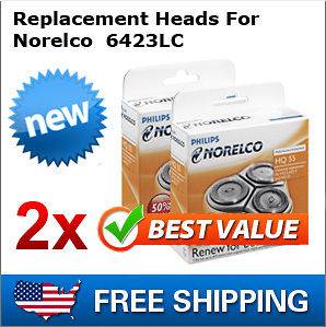 Replacement Heads for Norelco 6423LC Shaver 2 Pack