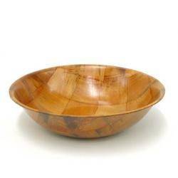 Round Woven Wood Snack or Salad Bowls   Bar Top Food Dish Chips 