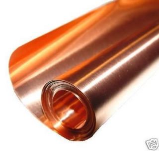 Copper Sheet 5 mil/ 36 gauge tooling metal foil roll 18 X 4 CU110 