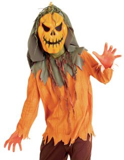 Kids Boys Scary Pumpkin Scarecrow Halloween Costume Large