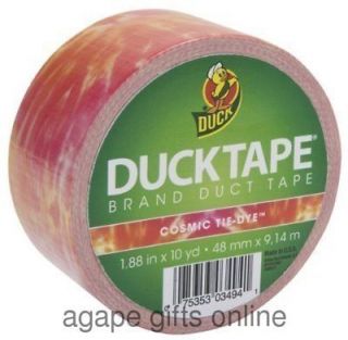 New Craft Duct Duck Tape Cosmic Tie Dye Pattern Design   Red Pink 10 