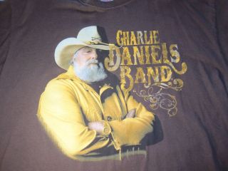 Mens T Shirt charlie daniels band country music fiddle devil brown 