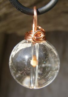 Mustard Seed in Quartz Crystal Ball Pendant, Parable of the Mustard 