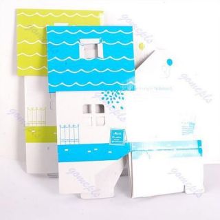   House typeFold​ing Tissue Roll Paper Case Box Cover Holder Gift