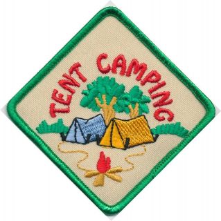 Girl Boy Cub TENT CAMPING DIAMOND Fun Patches Crests Badges SCOUT 