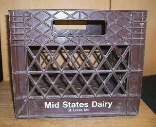 Milk Crate Mid States Dairy 4 Gallon Brown St Louis Vtg