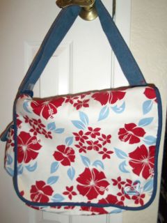  GIRL Hibiscus Floral Crossbody MESSENGER BAG / Shoulder Bag / Book Bag