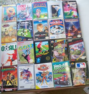Original Nintendo Nes Game + Box Lot of 20 Games Gauntlet Millipede 