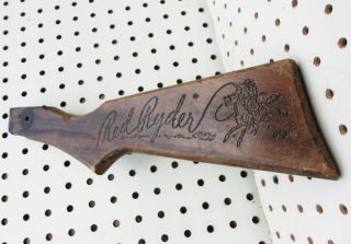 OLD RED RYDER BB AIR RIFLE GUN REAR WOOD STOCK PART WITH GRAPHICS