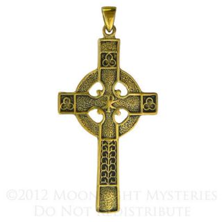 Bronze Celtic Knotwork Cross Jewelry Necklace Knot Pendant Christian 