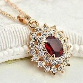 swarovski red crystal necklace