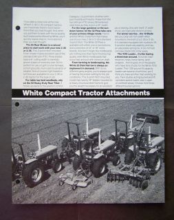 White Field Boss Compact Tractors Attachments Dealer Sales Spec Sheet
