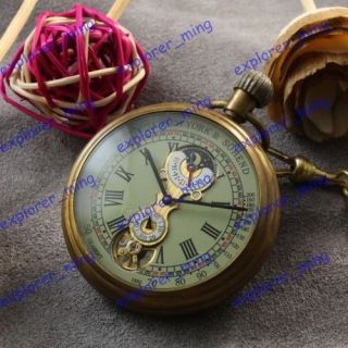   Imperial Moonphrase Copper Case Hand Winding Mechanical Pocket Watch
