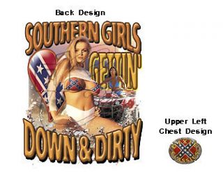 DIXIE T SHIRT SOUTHERN GIRLS GET DOWN & DIRTY P1323