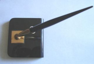   Sheaffer Fountain Pen Black Glass Stand Desk Set #5 14K Gold Nib