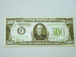 1934A $500 Five Hundred Dollar Bill FEDERAL RESERVE NOTE Atlanta