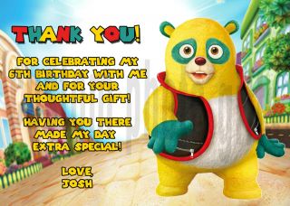   Agent Oso Personalized Birthday Thank You Card Digital File, You Print