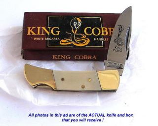 EARLY 1980s PARKER Japan KING COBRA White MICARTA Pocket Knife MINT 
