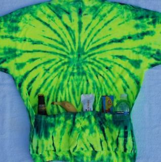 NEON SPIDER TIE DYE CYCLE TEE JERSEY POCKETS M CYCLE T*