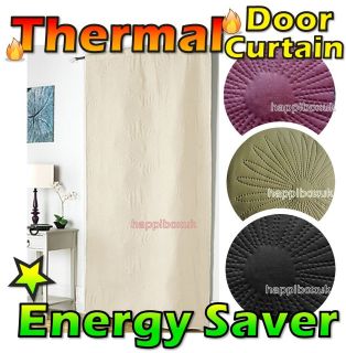 THERMAL DOOR CURTAIN Panel Warm Winter Insulate Stop Draught Draft 
