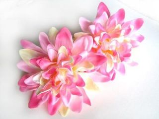 2X Artificial Silk Pink Dahlia Flower Heads 4 for Home Wedding 
