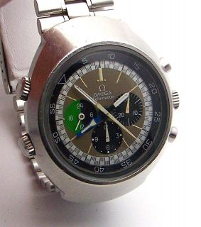 Vintage 1960s Stainless Omega Flightmaster Pilots Chronograph 145.013