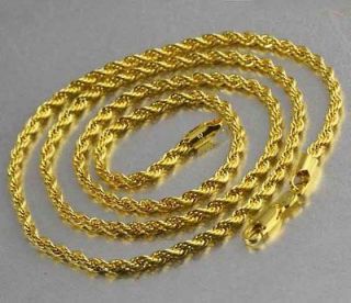 Twisted 9K Real Gold Filled Mens Chain Necklace 60cm,#C114