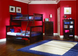 Bunk Bed Set Twin over Full w/ Bedroom Dresser Bookcase