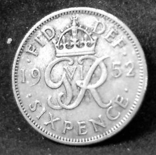 1952 SIXPENCE IN VELVET POUCH   2012    60TH BIRTHDAY GIFT! RARE 