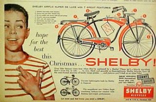 1954 Shelby Airflo Super De Luxe Bicycle~AMF Boys Kids Bike Christmas 