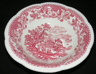 Enoch Woods Seaforth Pink / Red Vegetable Bowl   Burslem England