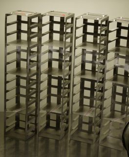 qty 4) stainless freezer 23.5 vertical racks shelves lab laboratory