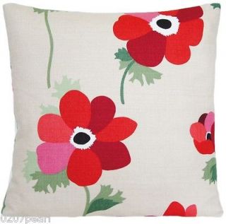 Cushion Pillow Cover Liberty of London Fabric Miranda Linen Red Floral 