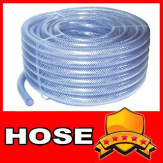 Reinforced CLEAR PVC Braided Hose Water Pipe Flexible Plastic Food Air 